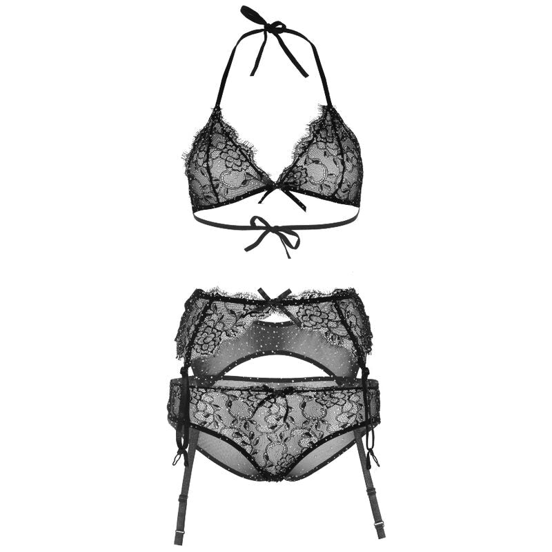 LEG AVENUE - GLANZENDE DRIE-DELIGE SET M