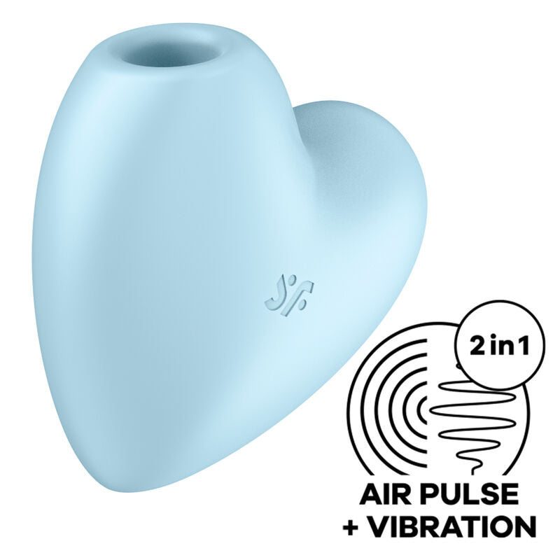 SATISFYER - CUTIE HEART LUFTPULSSTIMULATOR & VIBRATOR BLAU