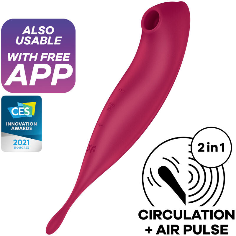 SATISFYER - TWIRLING PRO+ AIR PULSE STIMULATOR &amp; VIBRATOR APP ROOD