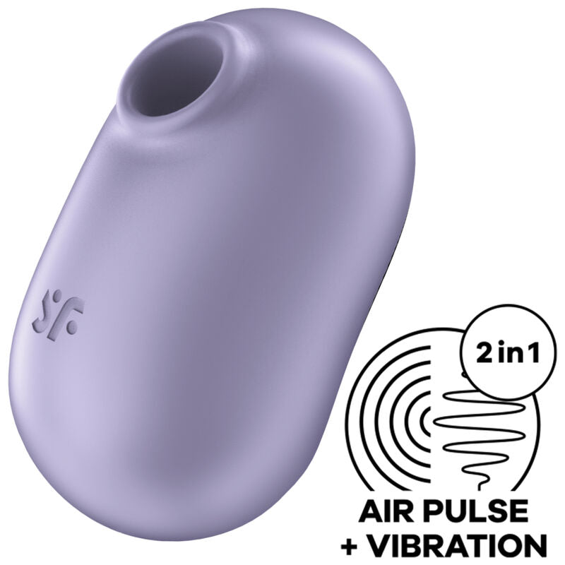 SATISFYER - PRO TO GO 2 DUBBELE LUCHTPULS STIMULATOR &amp; VIBRATOR VIOLET