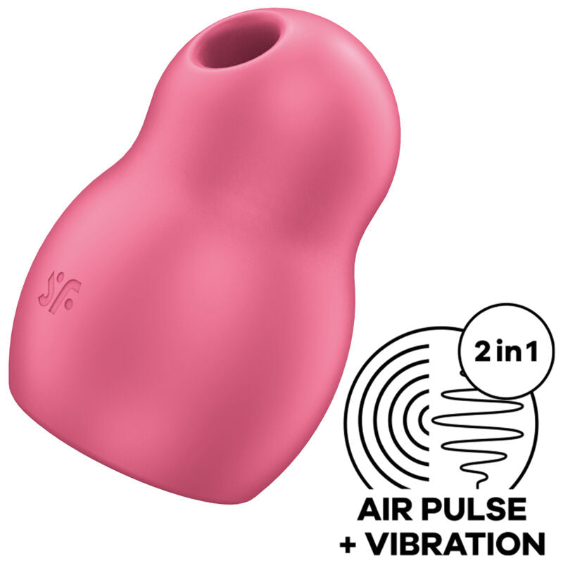 SATISFYER - PRO TO GO 1 DUBBELE LUCHTPULS STIMULATOR &amp; VIBRATOR ROOD