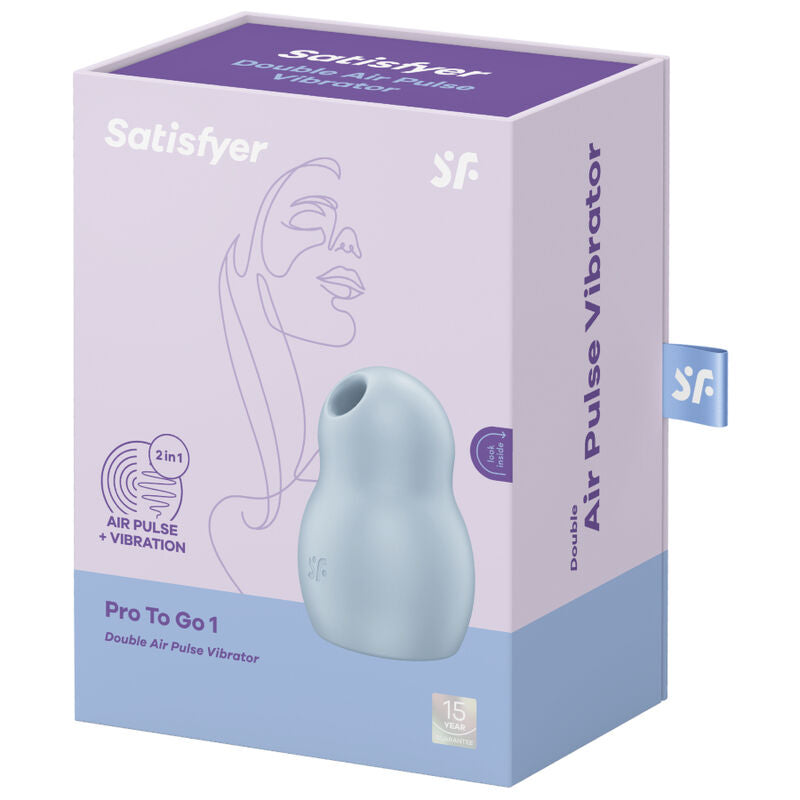 SATISFYER - PRO TO GO 1 DUBBELE LUCHTPULS STIMULATOR &amp; VIBRATOR ROOD