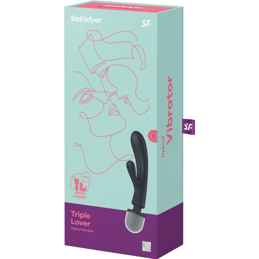 SATISFYER – TRIPLE LOVER RABBIT VIBRATOR MASSAGER ROSA