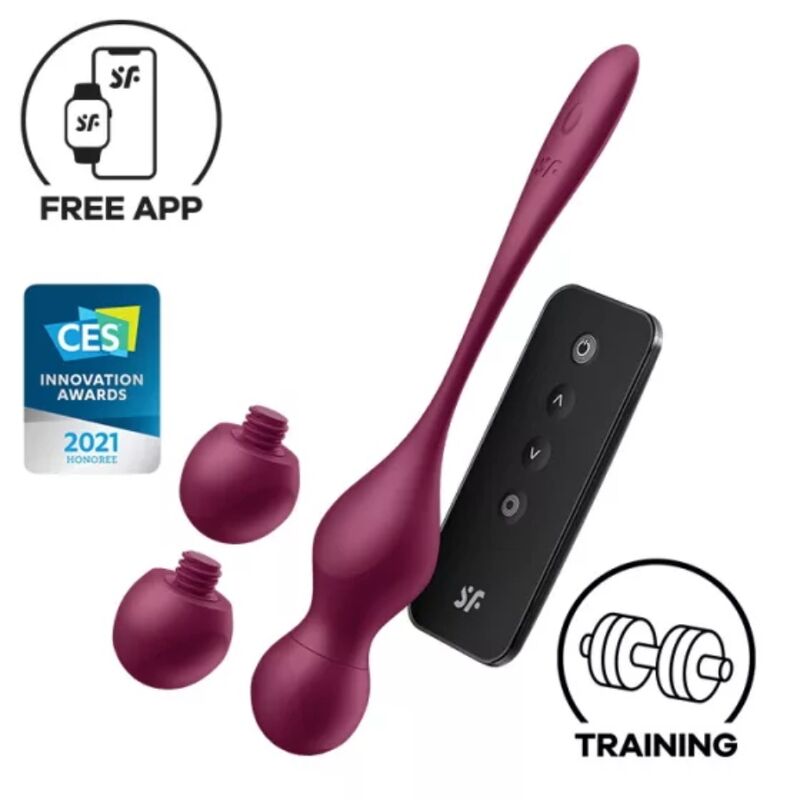 SATISFYER - LOVE BIRDS VARY VIBRATIEBALLEN GRATIS APP WIJN ROOD
