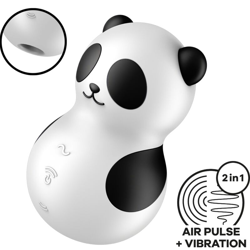 SATISFYER - POCKET PANDA STIMULATOR & VIBRATOR SCHWARZ-WEISS