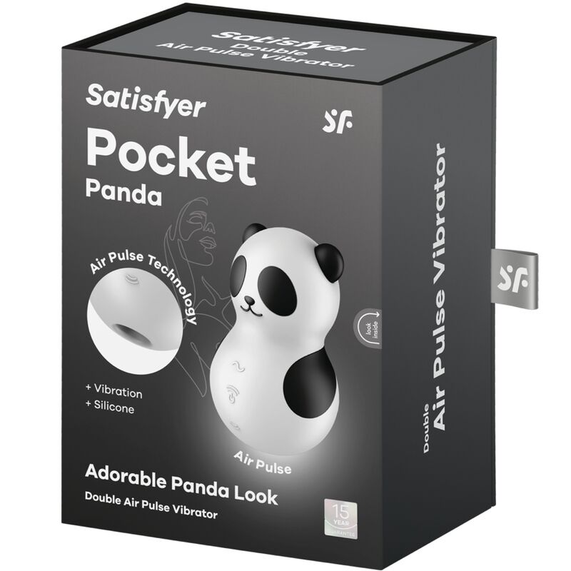 SATISFYER - POCKET PANDA STIMULATOR & VIBRATOR SCHWARZ-WEISS