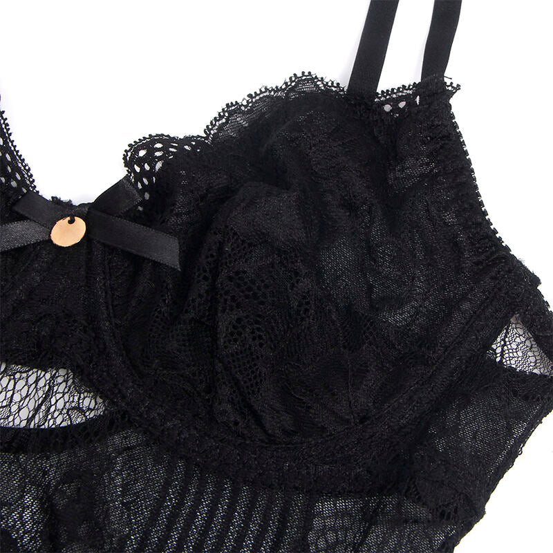 SUBBLIME - 955625 SPITZEN-BODY MIT UNTEREM VERSCHLUSS SCHWARZ L/XL