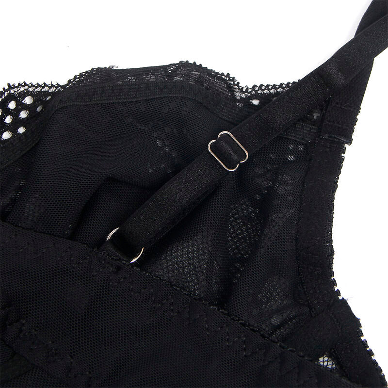 SUBBLIME - 955625 SPITZEN-BODY MIT UNTEREM VERSCHLUSS SCHWARZ L/XL