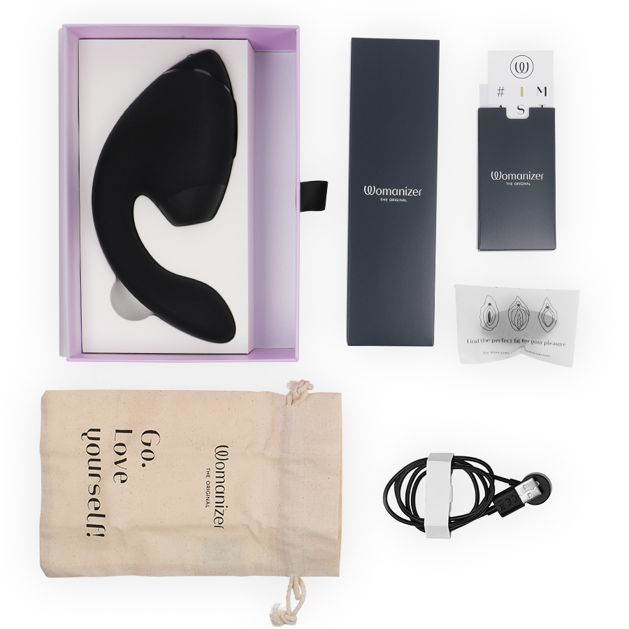 WOMANIZER - DUO NEXT DUAL CLITORAL & G-SPOT STIMULATOR BLACK