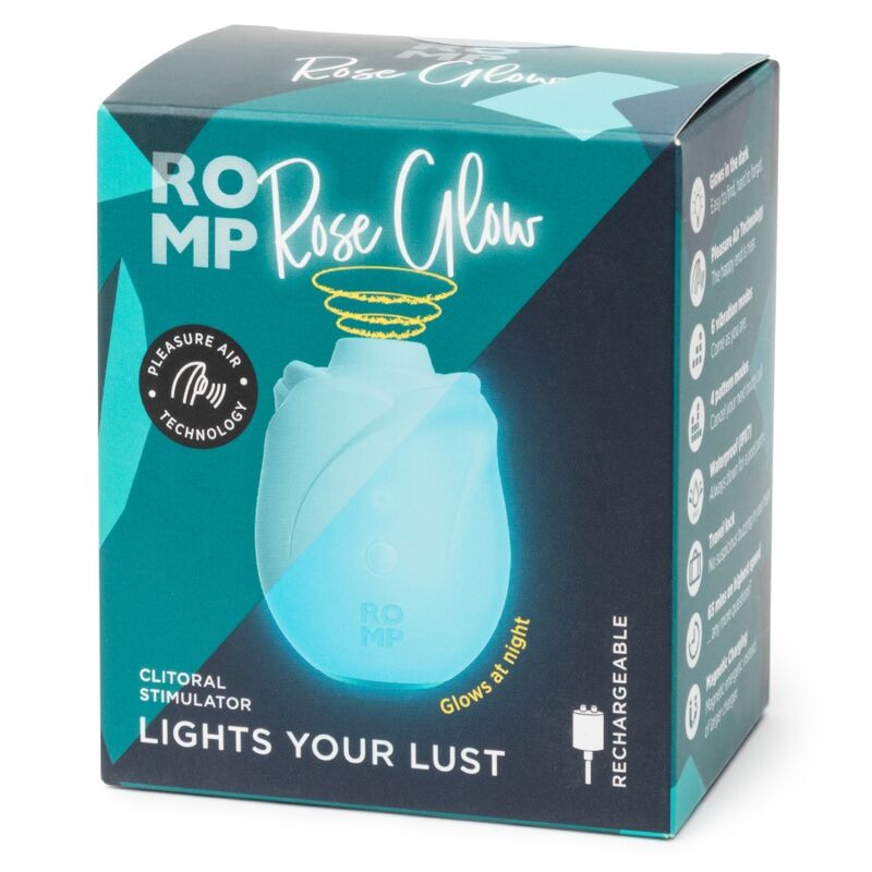 ROMP - ROSE GLOW CLITORAL SUCTION TOOL GLOW IN THE DARK