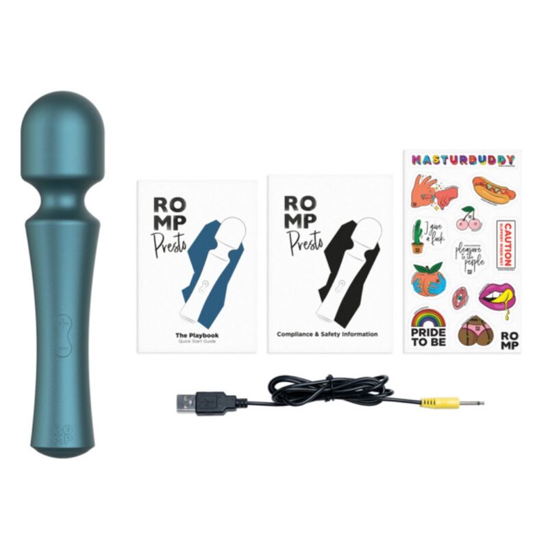 ROMP - PRESTO MINI WAND VIBRATOR FLEXIBLE HEAD GREEN
