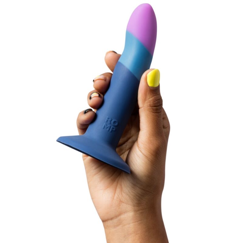 ROMP - PICCOLO SILICONE DILDO WITH TRICOLOR SUCTION CUP 14 CM