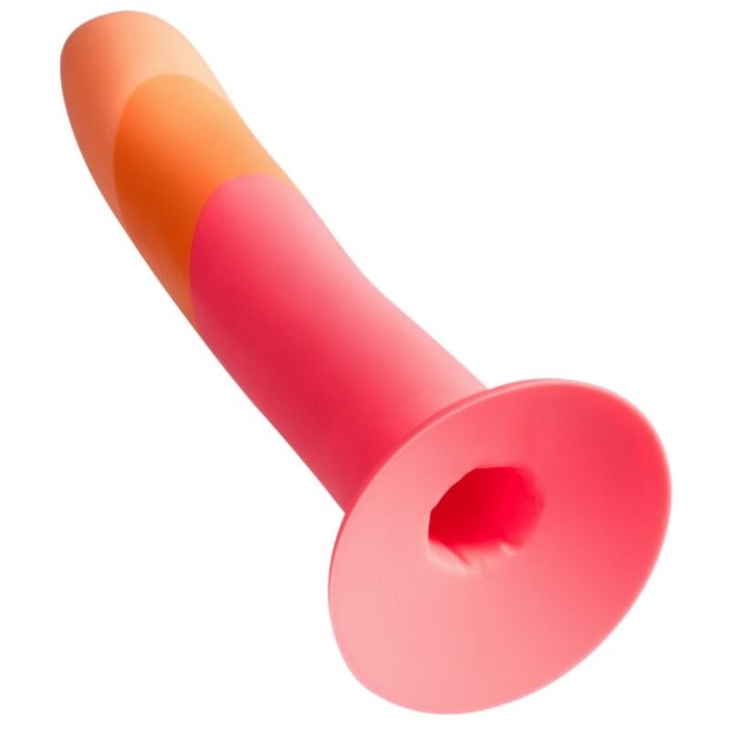 ROMP - DIZI SILICONE DILDO WITH SUCTION CUP TRICOLOR 18 CM